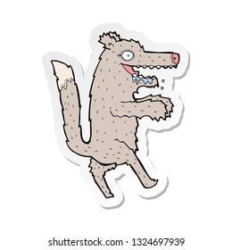 sticker of a cartoon big bad wolf