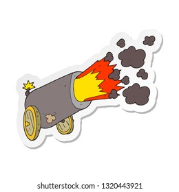 sticker of a cartoon big cannon firing