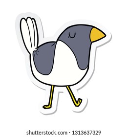 adesivo de um pássaro de desenho animado
