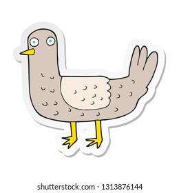 pegatina de un pájaro caricaturista