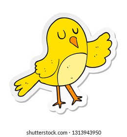 sticker of a cartoon bird
