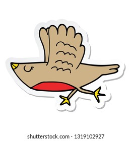 pegatina de un pájaro caricaturista