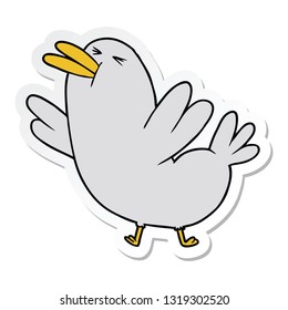 pegatina de un pájaro caricaturista