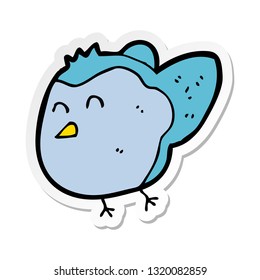 pegatina de un pájaro caricaturista