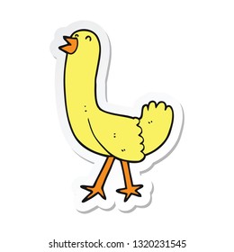 pegatina de un pájaro caricaturista