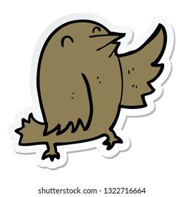 pegatina de un pájaro caricaturista