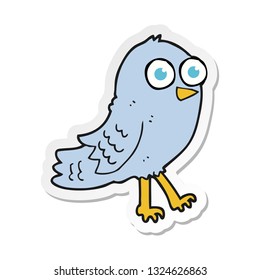 pegatina de un pájaro caricaturista