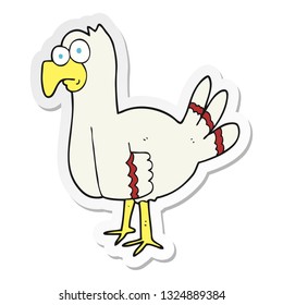pegatina de un pájaro caricaturista