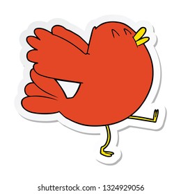 pegatina de un pájaro caricaturista