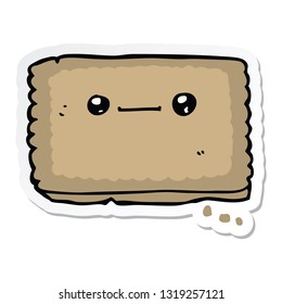 sticker of a cartoon biscuit