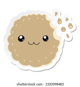 pegatina de una galleta de dibujos animados