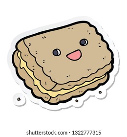 pegatina de una galleta de dibujos animados