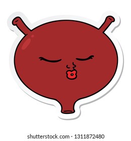pegatina de una vejiga de dibujos animados