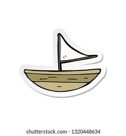sticker of a cartoon boat