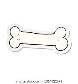 sticker of a cartoon bone