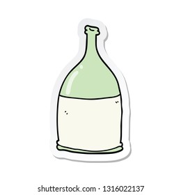 pegatina de una botella de dibujos animados