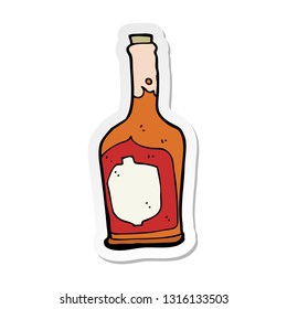 sticker of a cartoon bottle of rum