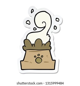 sticker of a cartoon bowl of dog food