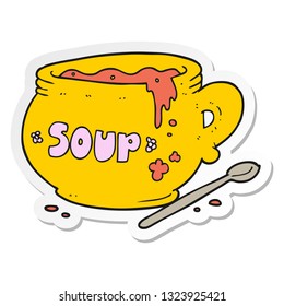 sticker of a cartoon bowl of soup