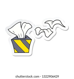 sticker of a cartoon box of tissues