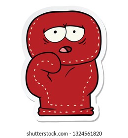 sticker of a cartoon boxing glove