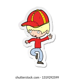 Aufkleber eines Cartoon-Jungen in der Kappe