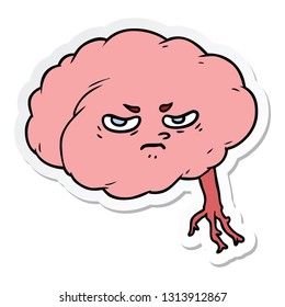 sticker of a cartoon brain