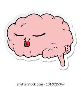 sticker of a cartoon brain