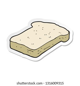 pegatina de una rebanada de pan de dibujos animados