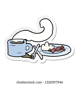 sticker of a cartoon breakfast
