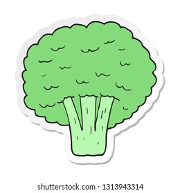 sticker of a cartoon broccoli