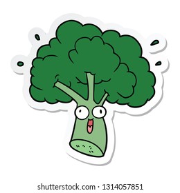 sticker of a cartoon broccoli