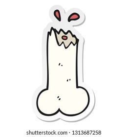 sticker of a cartoon broken bone