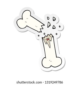 pegatina de un hueso roto de caricatura