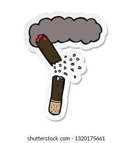 pegatina de una caricatura de cigarro roto