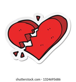 Sticker Cartoon Broken Heart Stock Vector (Royalty Free) 1324695686 ...