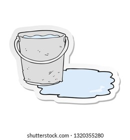 sticker of a cartoon bucket of water