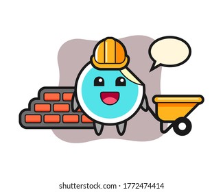 Sticker cartoon as a builder