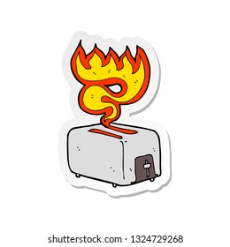 pegatina de una tostadora ardiente de dibujos animados