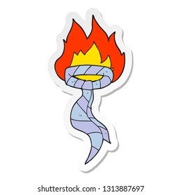 sticker of a cartoon burning work tie