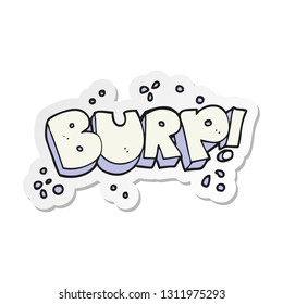sticker of a cartoon burp text