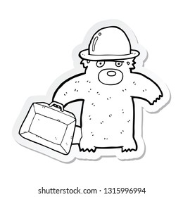 sticker of a cartoon business bear