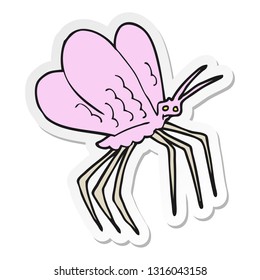 pegatina de una mariposa de dibujos animados