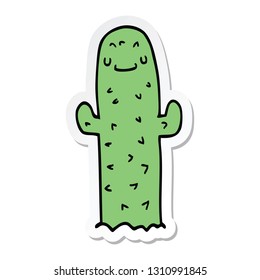 sticker of a cartoon cactus