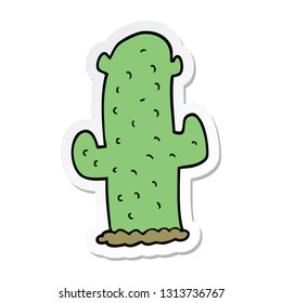 sticker of a cartoon cactus