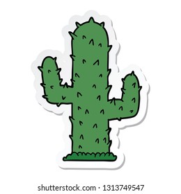 sticker of a cartoon cactus
