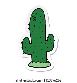 sticker of a cartoon cactus
