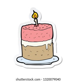 pegatina de una tarta de dibujos animados