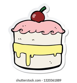 sticker of a cartoon cake