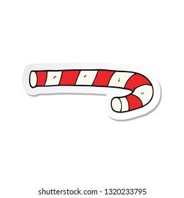 sticker of a cartoon candy cane